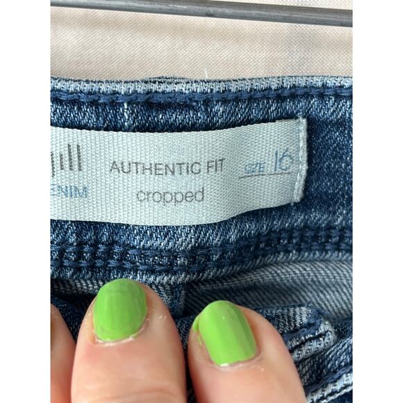 J. Jill Denim Authentic Fit cropped embroidered stretch denim jeans, size 16 - Picture 2 of 10